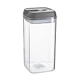 Argon Table Food Storage Container with Airtight Flip Lock Lid - 1200ml - Grey - 1 Pack - Plastic Kitchen Storage Tupperware Pantry Food Organiser for Cereal, Oats, Sugar, Coffee, Biscuits, Tea