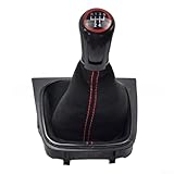 Oniissy Leather Gear Shift Lever Knob Boot Cover for Golf MK5 MK6 MK3 5 6 Speed Manual Transmission Interior Replacement Accessory(5 Speed)