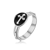 French Rosary Cross Ring for Women Catholics Jewelry Gift Praying Ring Size Q
