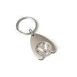 Volkswagen 000087055VAHW Keyring, Shopping Trolley Token, Keyring Pendant, Coin Chip, Silver