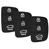 3 Pack 3 Button Key Fob Rubber Pad Replacement Compatible with Hyundai i40 i30 i20 i10 ix20 ix30 ix35 ix45 ix55 Tucson Santa Fe Elantra Accent Solaris Velostar Car Key Case Buttons Cover