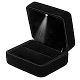 GBYAN Velvet Ring Box with LED Light Jewelry Display Gift Box for Proposal,Engagement, Wedding