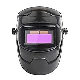 Welding Mask Auto Darkening, Solar Welding Mask for Eye Face Protection, Adjustable Lightweight and Comfortable Welding Helmet with Shade Range 9-13, for TIG, MIG, Arc Weld Grinding（Black）
