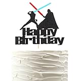 Arthsdite 1Pc Darth Vader Happy Birthday Cake Topper Alien War Cake Pick - Children's Birthday Baby Shower Party Supplies Decorations For Boys