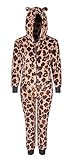 Girls Onezee All in One Animal Novelty Hooded Fleece Leopard Unicorn Tiger Costume 7 to 13 Years (Leopard 9/10)