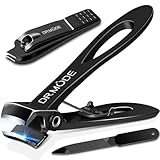 Nail Clippers for Thick Nails - DRMODE Large Toe Nail Clippers for Thick Nail with 16mm Wide Jaw Opening, Heavy Duty Toenail Clippers Cutter for Seniors Men Big