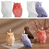 Satiskid 2 Pcs Owl Candle Mould, 3D Owl Silicone Mold, Animal Resin Casting Mould for Aromatherapy Candle, Fondant Cake, Soap, Chocolate, DIY Candle Making Mould