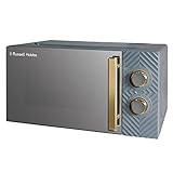 Russell Hobbs 17 Litre 700W Grey Solo Manual Microwave With Groove Design, 5 Power Levels, Integrated Timer And Defrost Function, Easy Clean RHMM723G