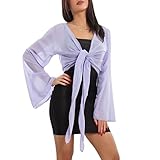 Toocool VB-10371 Women's Elegant Wide Sleeves Bolero Shrug, lilac, One Size