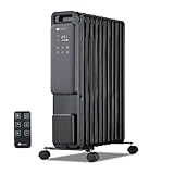 PureMate 2500W 11 Fin Oil Filled Radiator – Portable Electric Heater with Digital Screen, Touch Control, Eco Mode, Adjustable Thermostat, 3 Heat Modes, 24Hr Timer & Safety Protection