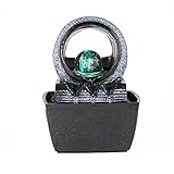 Dyna-Living Indoor Water Fountain with Rolling Ball LED Light Feng Shui Tabletop Fountain Sound Relaxation Fountain Home Office Decoration,3 Pin UK Plug Included Style 1