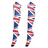 Ksajwzf Women Girls High Thigh Socks England Uk British Flag Over Knee Thin Tights Long Stocking Union Jack