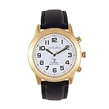 Verbalise Men’s 9ct Gold Plated Radio-Controlled Talking Watch Speaks Time & Date etc. Ideal for Visually Impaired Blind & Elderly, 2 Year Guarantee, UKs No1 for Quality Service and Choice. VMRC-80LBK