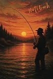 Fly Fishing at Sunset Notebook – 120 Page Lined Notebook for Anglers: Atmospheric design for fly fishing lovers – ideal for logging catches, trips, and peaceful river reflections