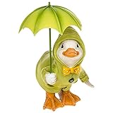 Shudehill Giftware Puddle Duck Squatting with Green Umbrella Ornament