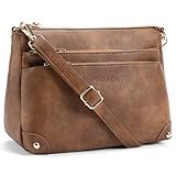 GOIACII Crossbody Bags for Women Leather Hobo Shoulder Handbags Ladies Travel Purse with Multi Zipper Pockets