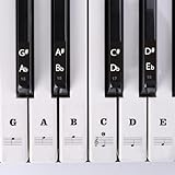 Piano Keyboard Stickers for 88/61/54/49/37 Keys, Removable Piano Key Stickers Keyboard Note Labels Sticker for Beginners