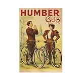 FDBEKPJY Vintage Bicycle Retro Style Humber Cycles Canvas Poster Wall Art Print Picture Paintings 16x24inch(40x60cm)