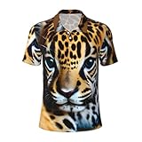 ASSORT Cute Baby Jaguar Men's Short Sleeve Polo Shirt Performance Quick Dry Golf T-Shirt for Athletic and Casual, Black, Medium