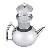Stainless Steel Teapot with Infuser,2L Teapot with Lid Coffee Tea Pot Kettle with Removable Infuser Filter,Tea Pot Kettle for Loose Leaf and Tea Bag