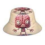 WHJSHOP Human Brain Pattern Reflective Bucket Hat for Men and Women - for Travel, Camping, and Outdoor Activities Black
