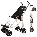 MobiQuip XL Disability Pushchair, Black - Special Needs Stroller for Older Children up to 50kg - Lightweight Folding Aluminium Frame - Adjustable Footplate & 5-Point Harness - Smooth & Portable
