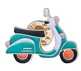 Retro Scooter Moped Rally Bike Green Lapel Pin Badge Brooch