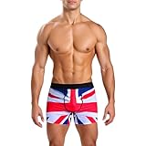 GFM® Mens Underwear Boxers - Union Jack British Flag Pattern (UJ-BOXER2) (UK, Alpha, S, Regular, Regular, Union Jack)(UW-UJ-Boxer-P010-UJ-S)