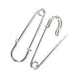 Charming Beads Antique Silver Plated Iron 50mm Kilt Pins Pack of 10 for Various Uses, Home, Crafting, Accessories