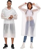 YingErTool Rain Poncho Raincoats, 2 Pcs EVA Reusable Rain Coat Jacket Emergency for Women Men with Hood and Drawstring