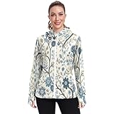 Lyeorm Tapestry Flowers Women's UPF 50+ Sun Protection Hoodie Jacket with Pocket Full Zip Long Sleeve Sun Shirt