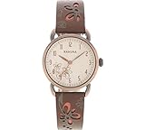 Kahuna Women's Quartz Watch with Beige Dial Analogue Display and Brown Leather Strap AKLS-0250L