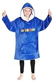 Super Mario Hoodie For Boys, Fleece Oversized Hoodie Blanket 7-14 Years Blue