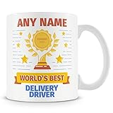 MUGGZ Delivery Driver Mug - Worlds Best Award Personalised Cup Gift - Customise with Name