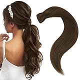 Easyouth Real Hair Ponytail Extension Brown Ponytail Human Hair Extensions Medium Brown Wrap Around Hair Extensions Ponytail Hair Remy Natural 12 Inch 70g