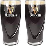 SP Guinness Pint Glasses 20oz / 568ml CE Marked | Embossed Harp Design | Set of 2 | Guinness Glass