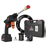 Jet Hawk – Portable Cordless High-Pressure Washer As Seen on High Street TV - Use Any Water Source – 6 in 1 - Inc Spray Nozzles, 5m Hose, Hose Connector, Free Soap Dispenser Bottle & Hard Carry Case