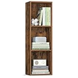 VASAGLE CUSTOS Collection - Bookshelf, 3-Tier Cube Bookcase, Storage Shelving Unit, Display Shelf, Open Compartments, 24 x 30 x 94.8 cm, Living Room, Home Office, Bedroom, Rustic Brown LBC433K01