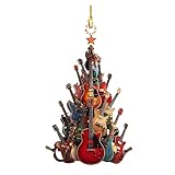 Guitar Ornaments for Christmas Tree,Acrylic Rock Guitar Christmas Tree Ornament,Christmas Decoration,Party Guitar Musical Instrument Ornament Gifts (1PC)
