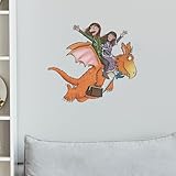 Stickerscape Zog Wall Stickers With Gadabout and Pearl - Regular | Gruffalo and Friends Wall Decor | Child's Bedroom | Easy to Apply, Cleanly Removable