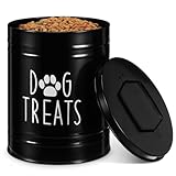 Cabilock Airtight Dog Food Storage Container with Lid, Rustic Iron Pet Food Bin, Rustic Farmhouse Large Pet Treat Jar Multi-Functional Dog Biscuits Storage Tank for Kitchen Counter, Black
