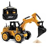 Top Race 5-Channel Fully Functional Remote Control Excavator - 1:24 Scale RC Construction Truck Toy with Multi-Directional Movement for Kids - Digger Toy for Boys and Girls Ages 3 and Up