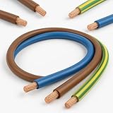 1m Meter Tails Cable Set – 25mm² Brown & Blue Double Insulated 6181Y + 16mm² Green/Yellow Earth 6491X – 19 Strand Flexible Copper Wire for Consumer Unit/Mains – UK Compliant