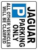 Parking Metal Sign Plaque Compatible With Jaguar Gift Metal Sign Metal Tin Sign Garage Shed Home Bar Print Poster Funny Signs Ref14854 (8x6 inches (Approx) 20cmx15cm)