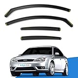 EdgeVisors Wind Deflectors | Fits: Ford Mondeo MK3 (2000-2007) 5 Door Hatchback/Saloon 4pc Set | In-Channel Rain Guards for Wind, Rain & Sun Protection, Easy Installation - Tinted