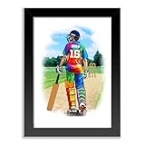 Personalised Cricket Player Wall Art - Cricket Poster - Cricket Gifts for Boys, Cricket Gifts - Cricket Gifts for Men, Gifts for Cricket Lovers - Art by Toor (Fine Art Print (Unframed))