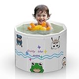 WAVYEASE® Portable Bath Tub for Toddlers - Foldable Deep Soak Bathtub for Kids with One-Second Setup, Brand New Design, Ideal for Age 1-5