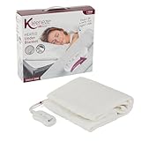 Kleeneze KL1284STK Electric Blanket - Single Bed 60 x 120 cm, Heated Electric Underblanket with 3 Heat Settings, Fast Heat Up, Overheat Protection, Machine Washable, Easy-to-Use Removable Controller