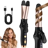 Zarkh Curling Tongs,Cordless Rechargeable Curling Tongs,Cordless Hair Curler(3 Gear),Travel Mini Flat Iron 4000 mAh,Battery Straightener and Curler 2 in 1 for Long Short Hair(Rose Gold & Black)
