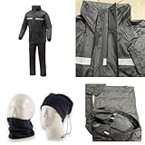 Compatible with Gas Gas TXT 280 Pro Raga Replica Tracksuit for Raining Cold Wind, XXL Rain, Cold Wind, Waterproof Trousers Set Kit for Outdoor Nylon Taped Adjustments with Elastic and Buttons